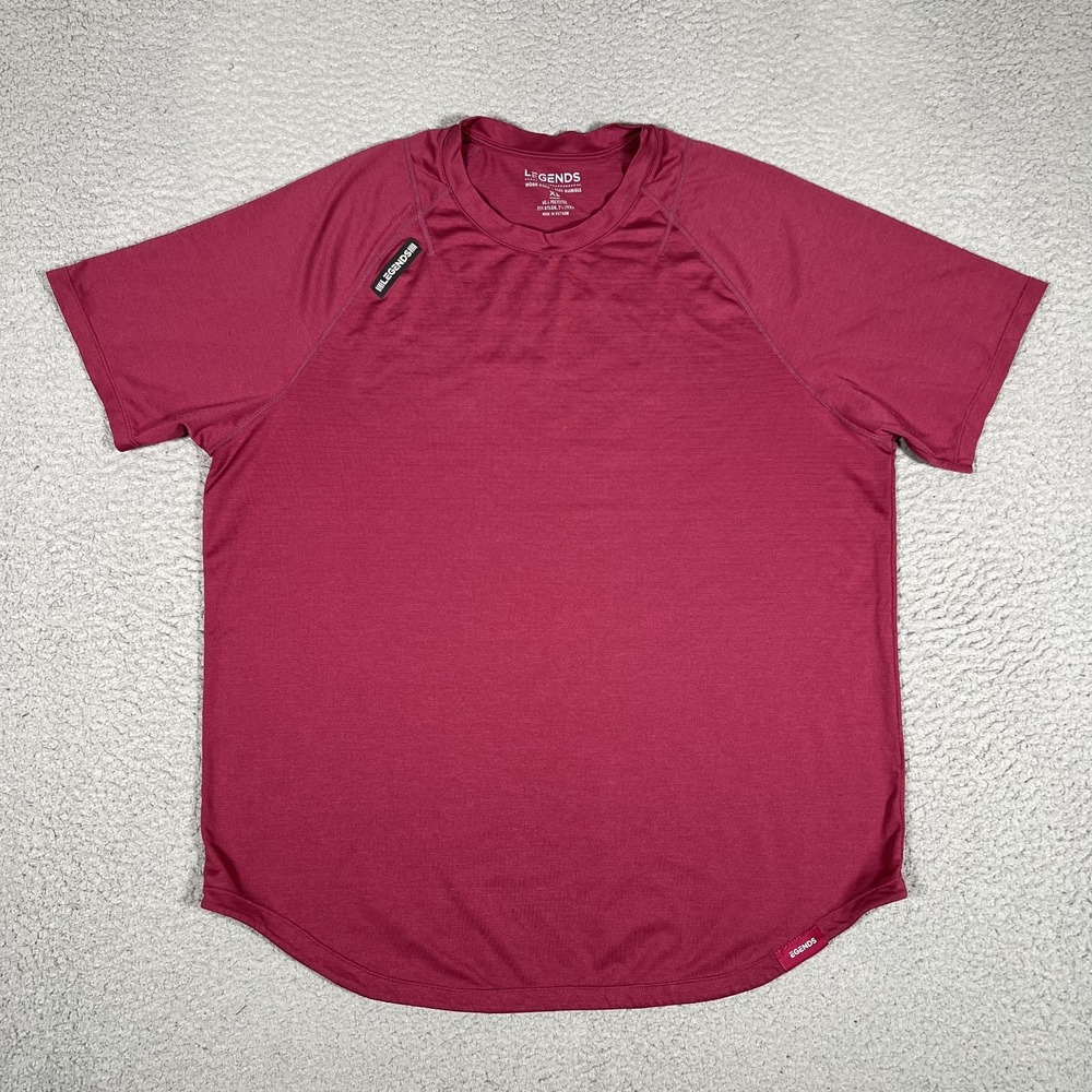 Legends Shirt‎ Mens XL Purple Enzo Athletic Workout Curved Hem Short Sleeve Logo